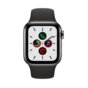 Apple Watch Serii 5 GPS + Cellular 44mm stal nierdzewna gwiezdna czerń z czarnym sportowym paskiem S/M i M/L