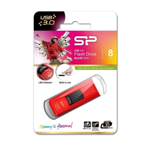 Silicon Power BLAZE B50 8GB USB 3.0 Carbon Red
