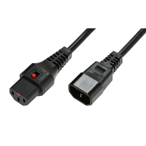 Kabel zasilający ASSMANN IEC LOCK 3x1mm2 Typ IEC C14/IEC C13 M/Ż 3m czarny