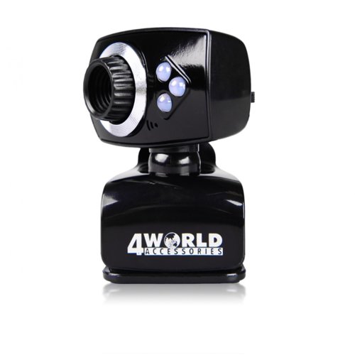 4world Kamera internetowa 2MPx USB, z podświetleniem LED,        mikrofon
