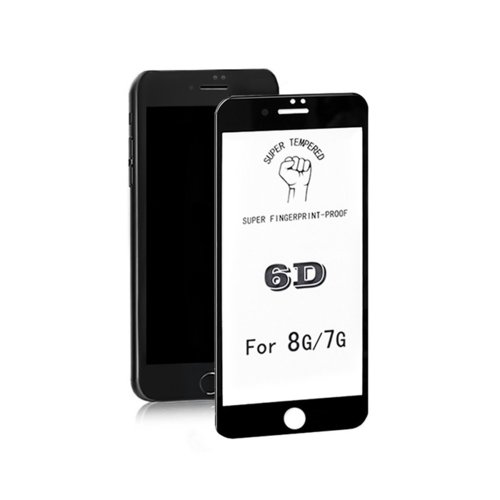 Szkło ochronne hartowane PREMIUM Qoltec do iPhone 7 | 6D | Pełne | Czarne