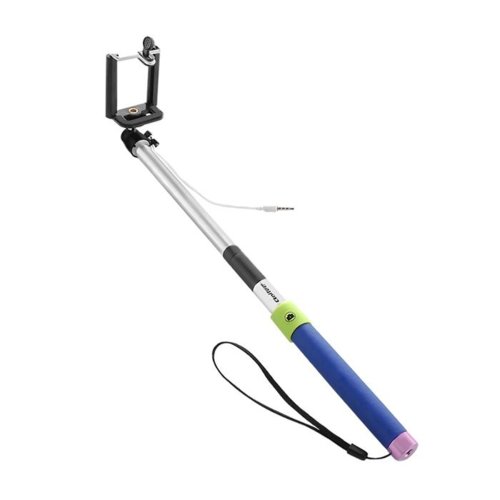 Monopod uniwersalny QOLTEC do Selfie | niebieski | max.80cm