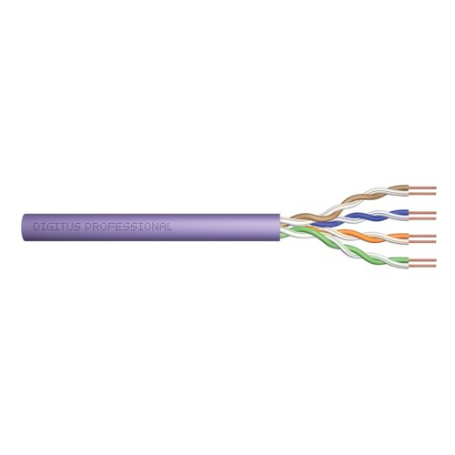 Digitus Kabel teleinformatyczny, instalacyjny, U/UTP kat.6 4x2xAWG24/1, drut, miedziany, PVC, 305m, fioletowy