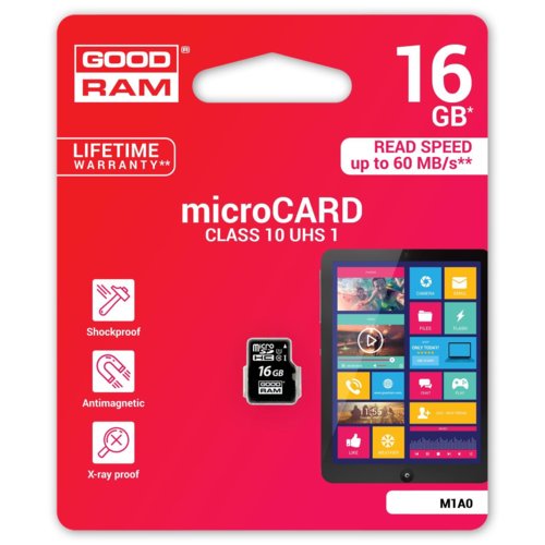 Karta pamięci MicroSDHC GOODRAM M1A0 16GB Class 10 UHS I