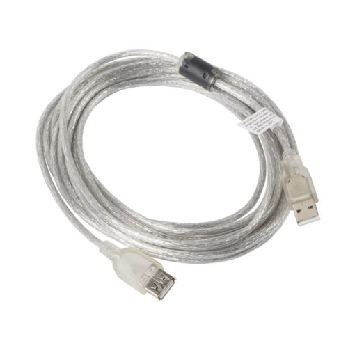 LANBERG Przedłużacz kabla USB 2.0 AM-AF Ferryt 5M przezroczysty