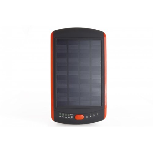 SUNEN PowerNeed - Powerbank 23000mAh z panelem solarnym 2.5W,  DC: 12V, 16V, 19V - 3A; Li-Poly, czarno-pomarańczowy