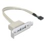 Delock Gniazdo USB x2 na śledziu (low profile)