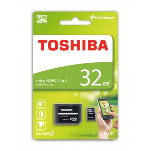 Toshiba microSDHC 32GB class 4 High Speed M102 adapter