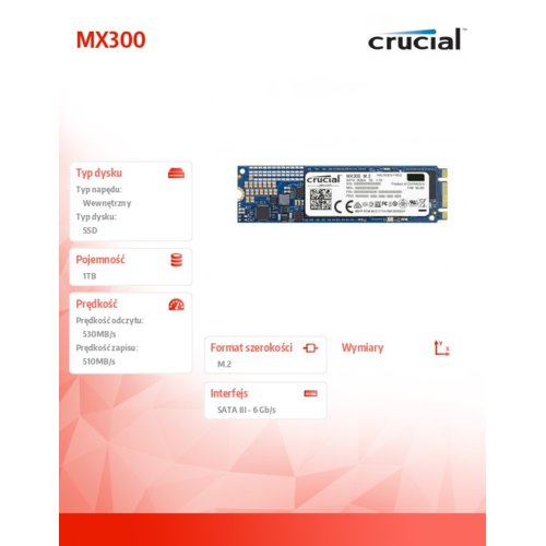Crucial MX300 1TB M.2 2280SS