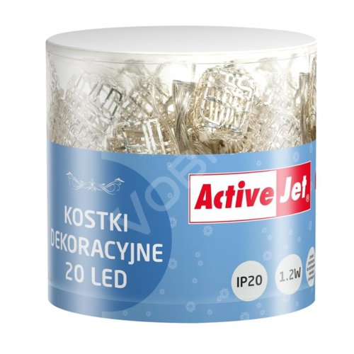 Activejet Kostki dekoracyjne AJE-LED-DECO/WW/24V/3 (20 LED ciepła biel 1,9m) (transparentny przewód)