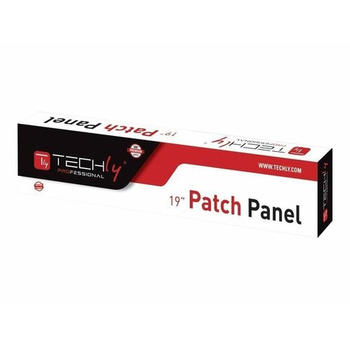 Patch panel TechlyPro 1U STP 24xRJ45 Cat.6, czarny z tacką I-PP 24-RS-C6T 