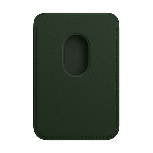 Etui Apple Leather Wallet MagSafe do iPhone Zielona sekwoja