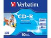 Verbatim CD-R 52x 700MB 10P JC Printable Azo 43325