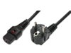 Kabel zasilający ASSMANN IEC LOCK 3x1mm2 Typ Schuko kątowy/IEC C13 M/Ż 1m czarny
