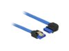 Delock Kabel SATA III 6Gb/s 100cm kątowy prawo/prosto (metalowe zatrzaski) niebieski