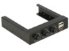 Frontpanel Delock  3.5" 2x USB 2.0 + 3x kontroler obrotów wentylatorów
