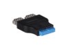 Adapter Akyga AK-AD-28 USB 3.0 19-pin (F) - 2x USB 3.0 Typu A (F)