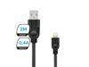 Kabel USB 2.0 eXc WHIPPY USB A(M) - Lightning 8-pin(M), 2m, czarny