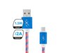 Kabel USB 2.0 eXc DIAMOND USB A(M) - micro USB B(M) 5-pin, 1,5m, biało-niebiesko-czerwony