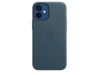 Etui iPhone 12 mini Skórzane z funkcją MagSafe Bałtycki błękit