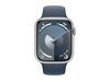 Smartwatch Apple Watch Series 9 GPS + Cellular aluminium 45mm srebrny + opaska sportowa S/M sztormowy błękit