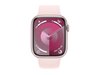 Smartwatch Apple Watch Series 9 GPS + Cellular aluminium 45mm różowy + opaska sportowa M/L jasnoróżowa
