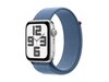 Smartwatch Apple Watch SE GPS 44mm srebrny aluminium + zimowy błękitny pasek
