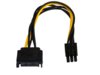 Kabel zasilający Akyga AK-CA-30 ( SATA / PCI-E 6-pin F-M 0,15m czarno-żółty )