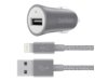 Belkin Universal Car Charger+ Lightning Cable Grey