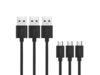 AUKEY CB-D10 Black zestaw 3 szt. szybkich kabli Quick Charge micro USB-USB | 3x1.2m | 5A | 480 Mbps