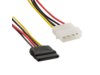 4World Kabel Power cable MOLEX - SATA M/F 15cm|black
