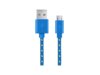 Kabel USB ESPERANZA Micro USB 2.0 A-B M/M OPLOT 1,0m | niebieski