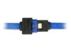 Przedłużacz SATA DATA III (M/F) metalowe zatrzaski niebieski 30cm Delock