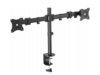 Stojak biurkowy podwójny z zaciskiem DIGITUS, 2xLCD, max. 27", max. 8kg, uchylno-obrotowy 360° PIVOT