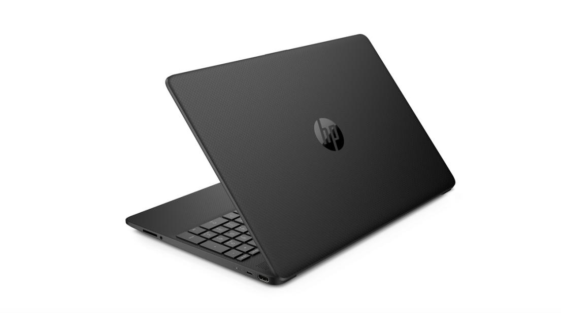 Laptop HP 15s-eq0034nw czarny widok na pokrywę matrycy od prawej strony