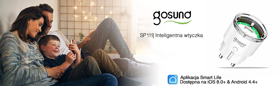 Inteligentne gniazdko WiFi Gosund SP111 3450W 15A.