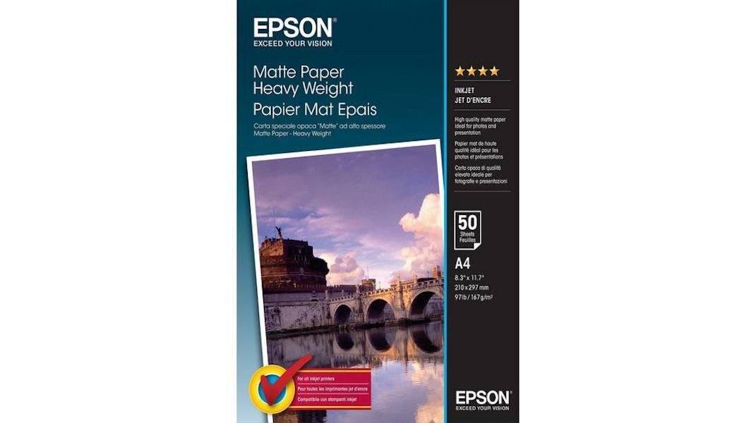 Papier fotograficzny Epson  Heavyweight Matte 50 arkuszy widoczny z góry