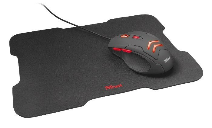 Mysz gamingowa i podkładka Trust Ziva czarna mysz na podkładce