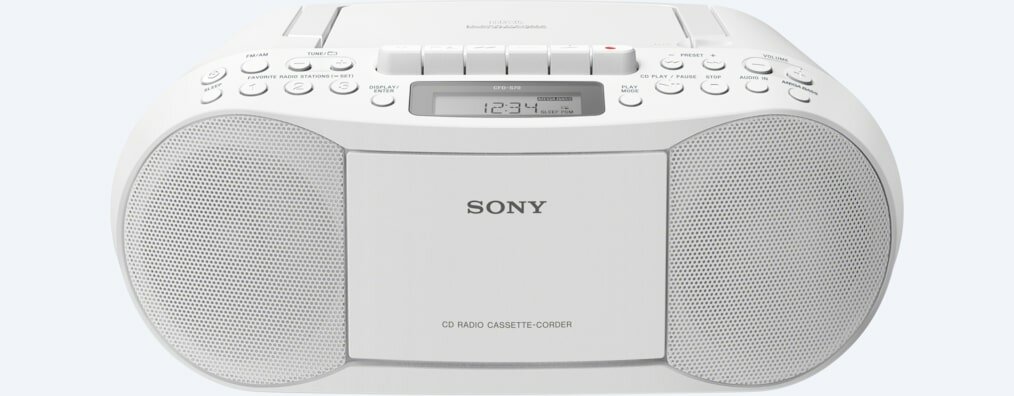 Radiomagnetofon Sony CFD-S70 biały front