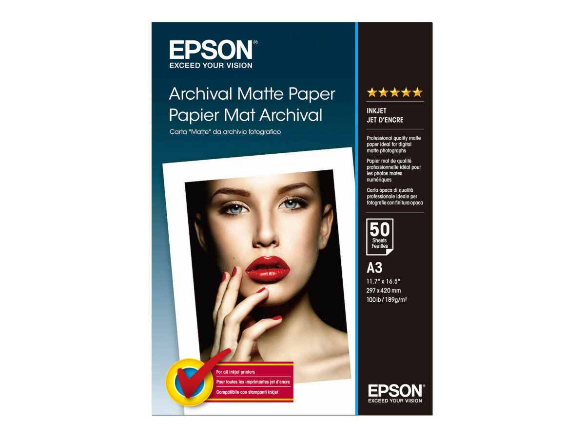 Papier fotograficzny Epson C13S041344 A3 50 arkuszy frontem