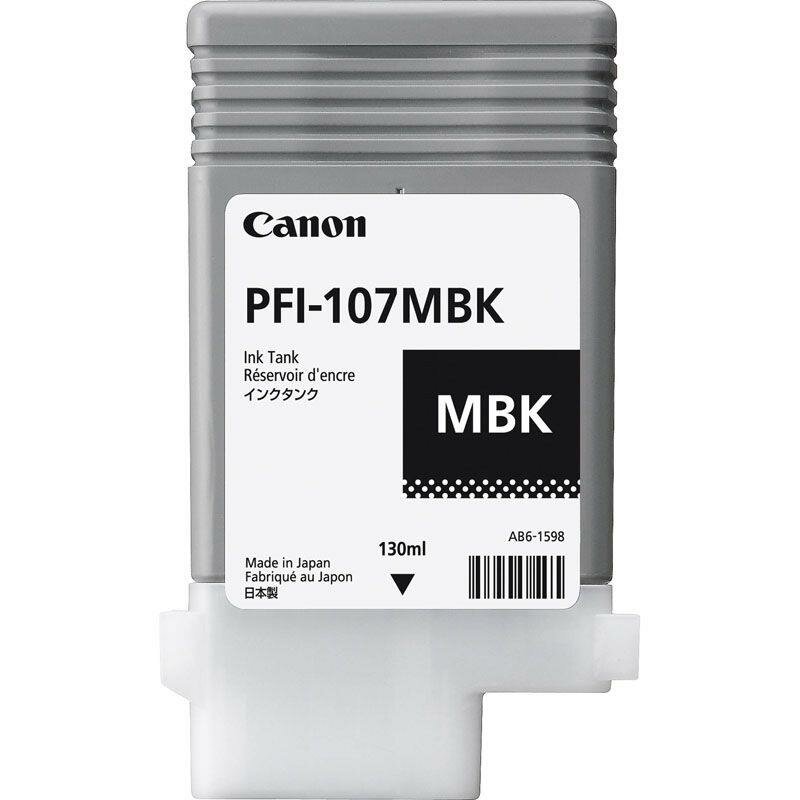  Tusz Canon PFI107MBK w kolorze czarnym matowym od przodu   