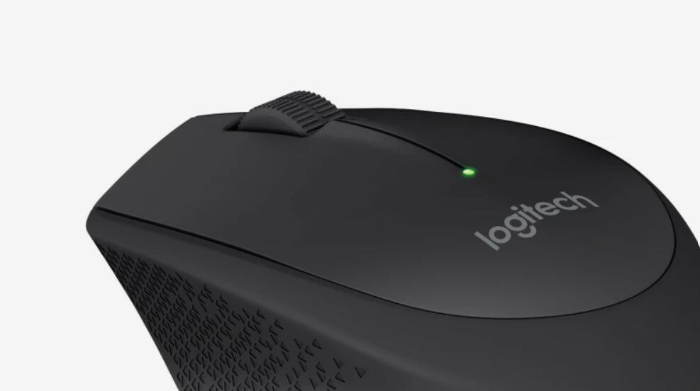 Mysz Logitech M280 Wireless Mouse bezprewodowa czarna pokazana góra myszki