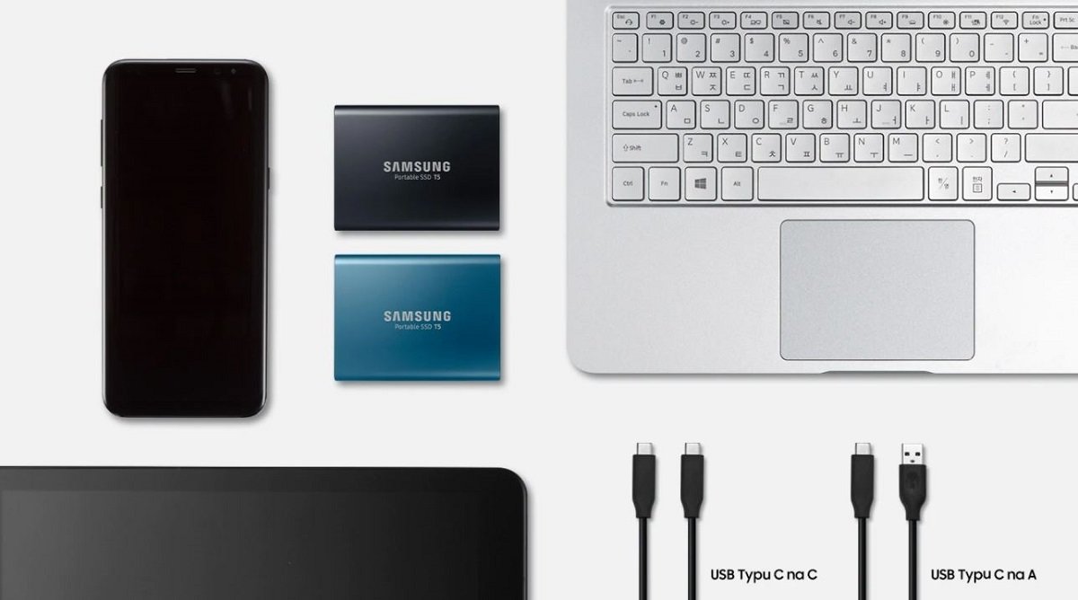 Dysk Samsung SSD T5 łatwy do połączenia