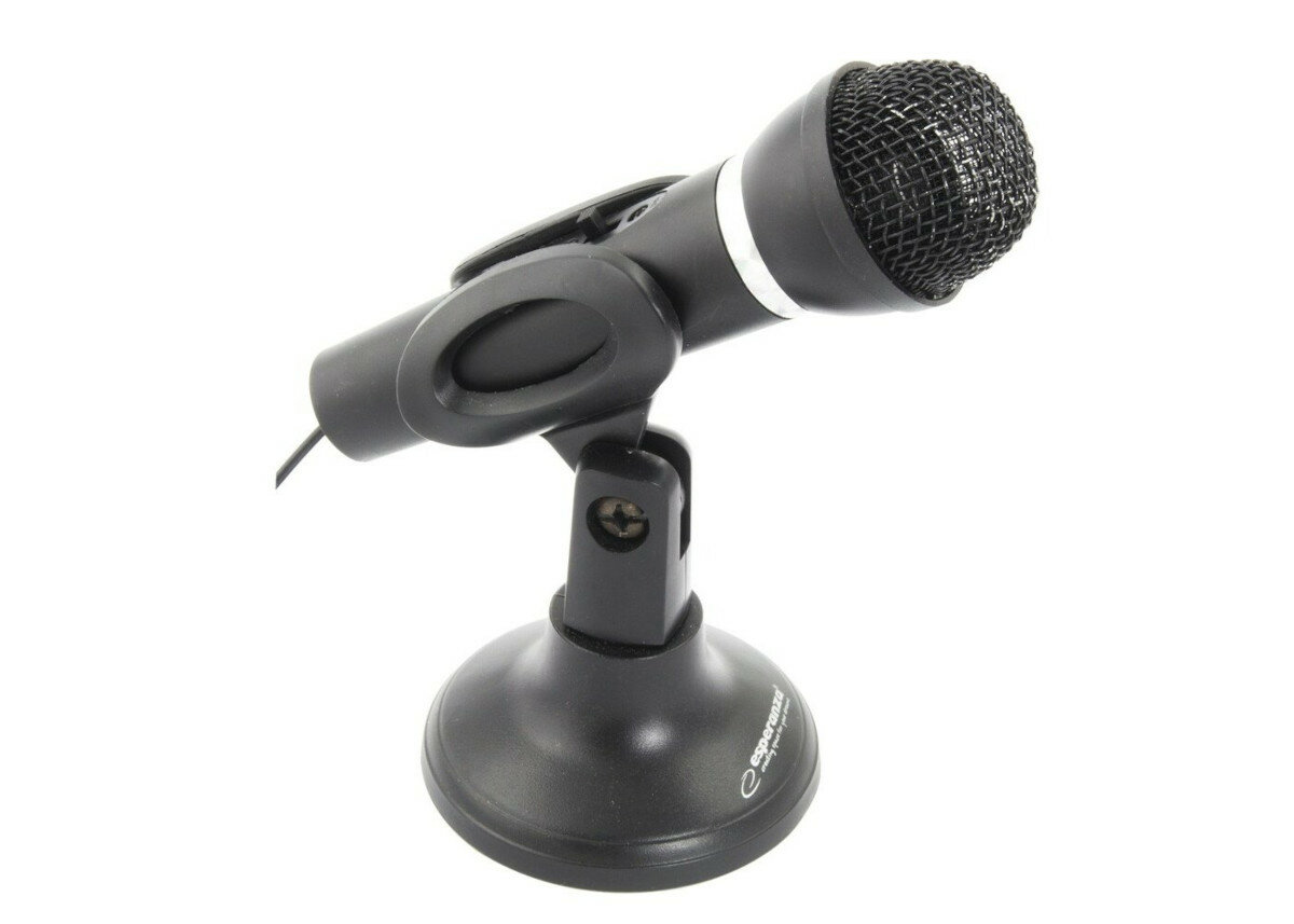Mikrofon na statywie Esperanza EH180 Sing do PC i notebooka frontem