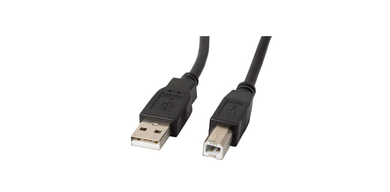 Kabel LANBERG USB 2.0 AM-BM 3M front czarny