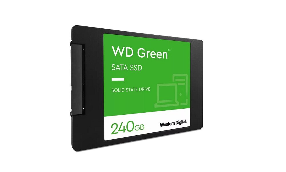 Dysk SSD Western Digital Green WDS240G2G0A widok na dysk od lewej strony