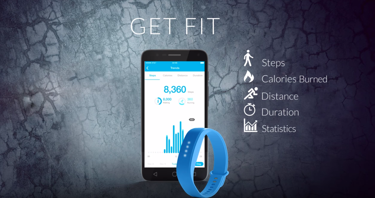 Alcatel Onetouch Move Band Blue Sport