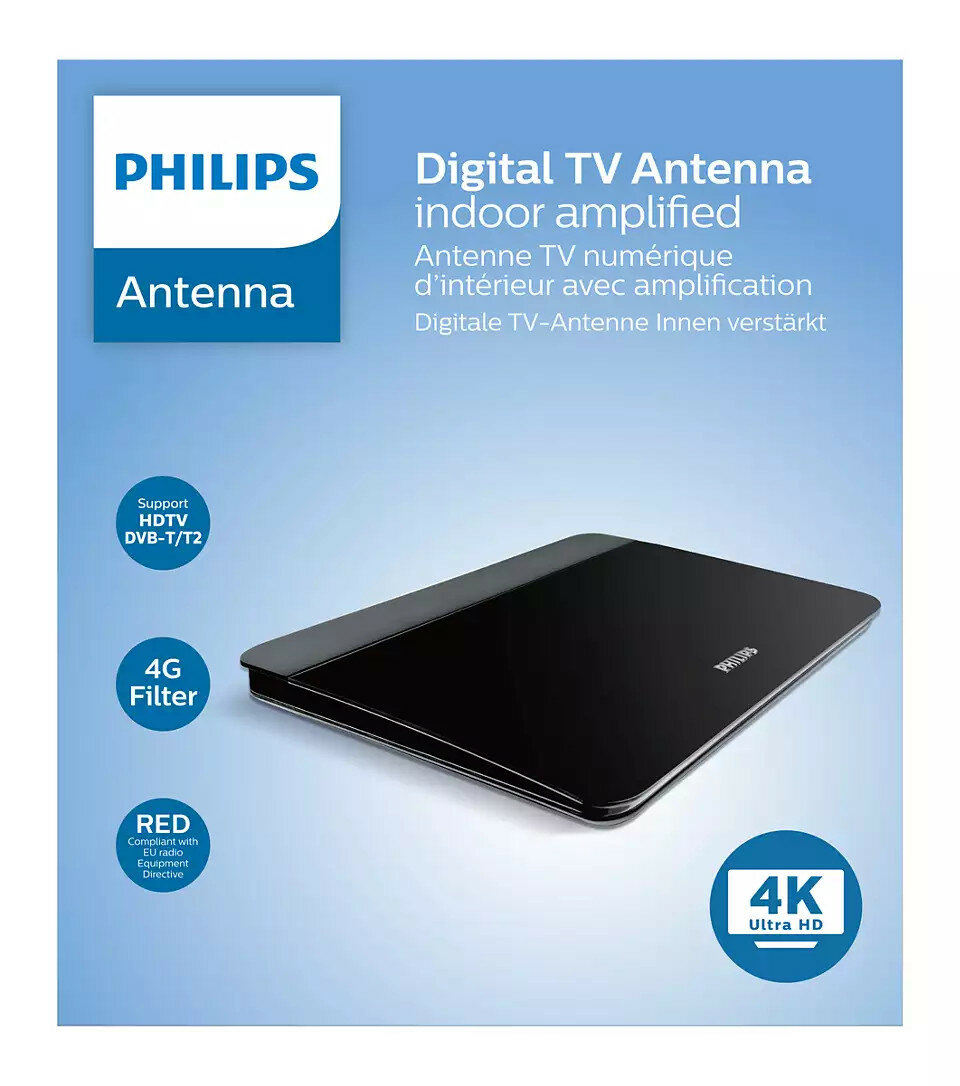 Antena telewizyjna Philips wewnętrzna UHF/VHF frontem w opakowaniu
