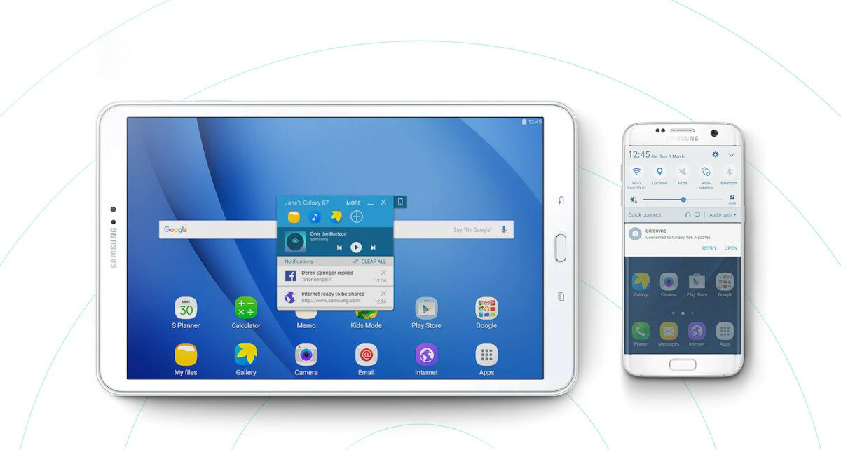 Tablet Samsung Galaxy Tab A 10.1 LTE widok na połączenie