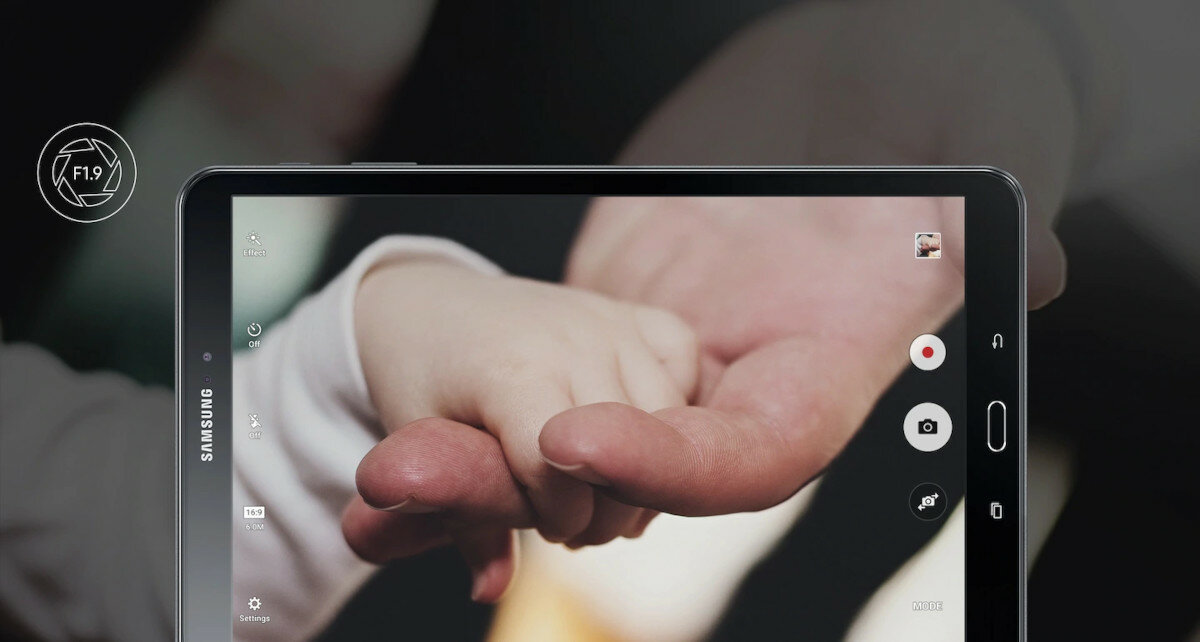 Tablet Samsung Galaxy Tab A 10.1 LTE widok na aplikacje aparatu